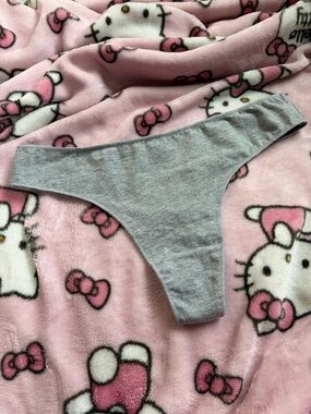 Gray Cotton Thong